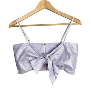 NWT Jason Wu Luminous Lavender Shimmery Tie Front Crop Top Small